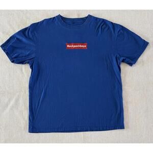 Backpack Boyz XL T-Shirt Short Sleeve Blue Red Los Angeles Embroidered